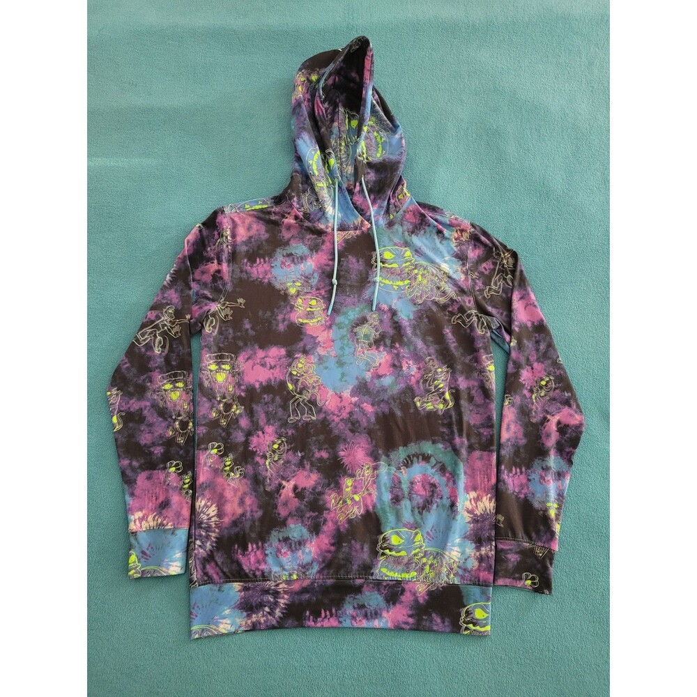 RSVLTS Performance Hoodie Scooby-Doo Zoinks! Shaggy Tie Dye Black Light Women XS